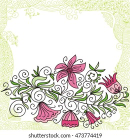 Beautiful floral background. Vector illustration.