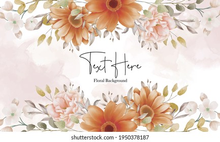 Beautiful floral background with watercolor floral ornaments