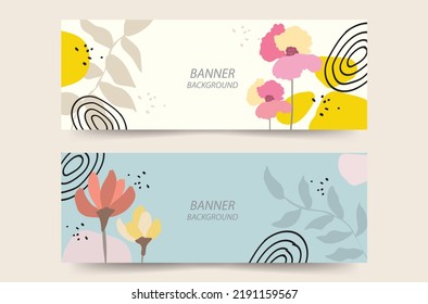 Beautiful floral banners for designing and framing web posters flyers and motifs on products that can be edited artwork.