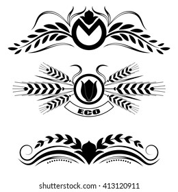 Beautiful floral banners with swirls.