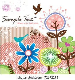 beautiful floral & birds background