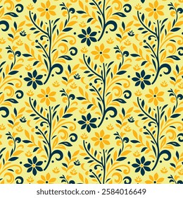 beautiful floral blossom seamless pattern for digital print fabric and wallpaper artwork