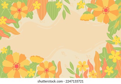 Beautiful floral border or frame with spring flowers for invitations and birthday cards vector illustration