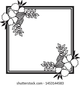 Beautiful floral border pattern frame, design various greeting cards. Vector