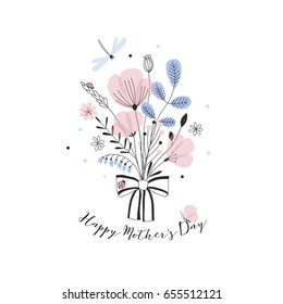 beautiful floral bouquet, congratulatory design