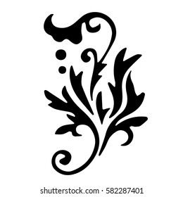 Beautiful floral bouquet stencil pattern