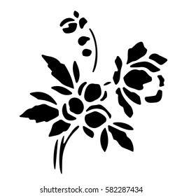 Beautiful floral bouquet stencil pattern