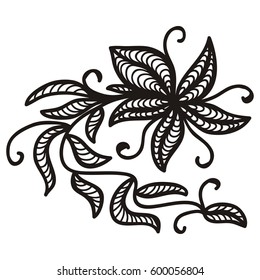 Beautiful floral branch. Vector illustration.