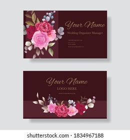 beautiful floral business card template
