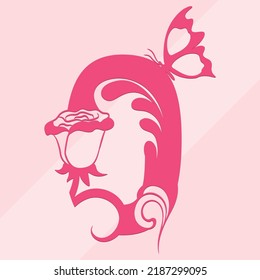 Beautiful floral butterfly numbers design