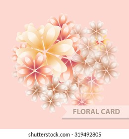 Beautiful floral card. Flower vector illustration. Tropical flowers.