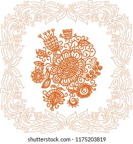 Beautiful floral card. Vector illustration