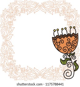 Beautiful floral card. Vector illustration