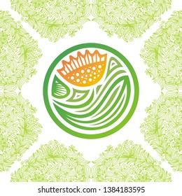 Beautiful floral card. Vector illustration
