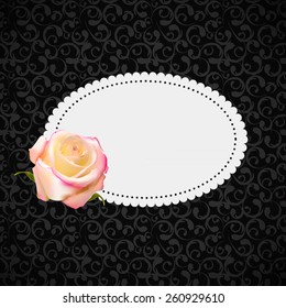 Beautiful Floral Cards with  Realistic Rose Flowers Vector Illustration EPS10
