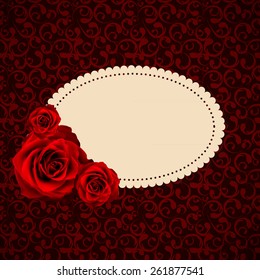 Beautiful Floral Cards with  Realistic Rose Flowers Vector Illustration EPS10