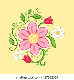 Beautiful floral composition, vector background for invitation, wedding and greeting cards.