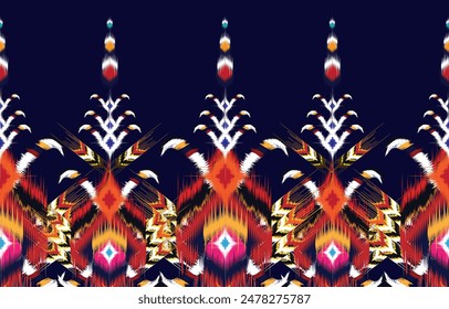 Beautiful floral cross stitch embroidery on background.
geometric ethnic oriental seamless pattern traditional.Aztec style abstract vector.
design for texture,fabric,clothing,wrapping,carpet,print