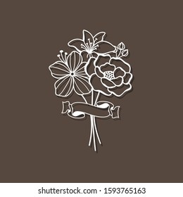 Beautiful Floral Cut File Element