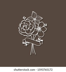 Beautiful Floral Cut File Element