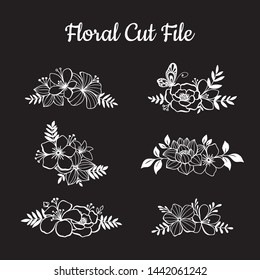 Beautiful Floral Cut File Elements svg
