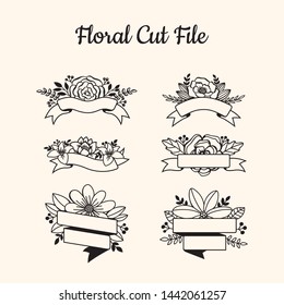 Beautiful Floral Cut File Elements