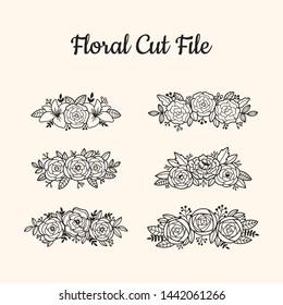 Beautiful Floral Cut File Elements svg