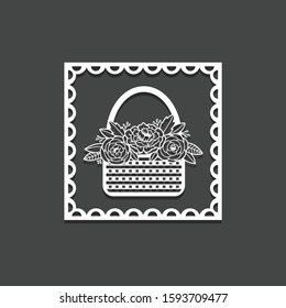 Beautiful Floral cut files in wicker basket