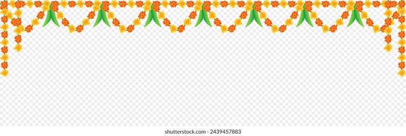 Beautiful floral dangler on transparent background