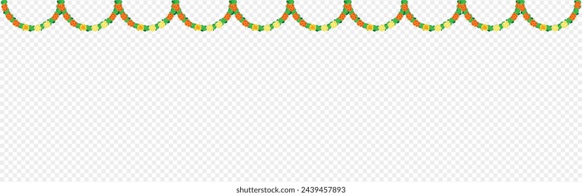 Beautiful floral dangler on transparent background