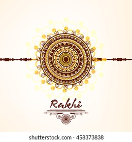 Beautiful Floral decorated based on Line Art Rakhi Design on the occassion of Indian Festival Raksha Bandhan.