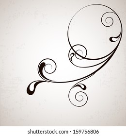 Beautiful floral decorated frame on grey background.