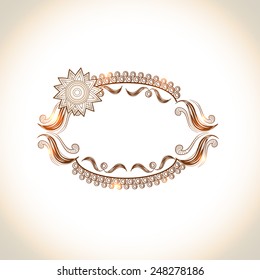 Beautiful floral decorated frame with space for your message on abstract background.