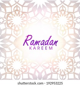 Beautiful floral decorated greeting card design for holy month of muslim community Ramadan Kareem.