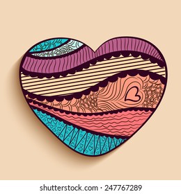 Beautiful floral decorated heart for Happy Valentines Day celebration.