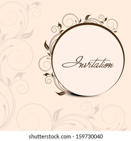 Beautiful floral decorated Invitation card for wedding and other ceremony.