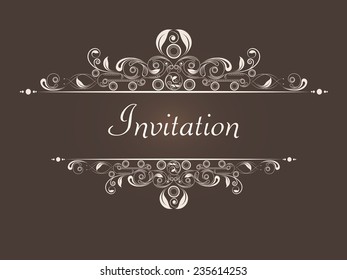 Beautiful floral decorated Invitation card.