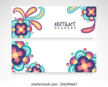 Hermosa cabecera o banner floral decorado para tu negocio.