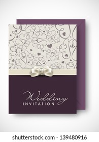 Beautiful floral decorated wedding invitation card.