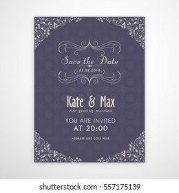 Beautiful floral decorated Wedding Invitation Card design.