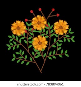 beautiful floral decoration icon