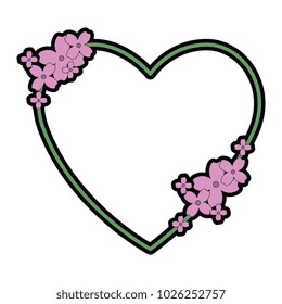 beautiful floral decoration with shape heart