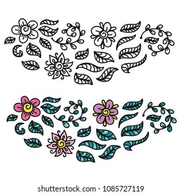 Beautiful floral decorative element. Vector illustration