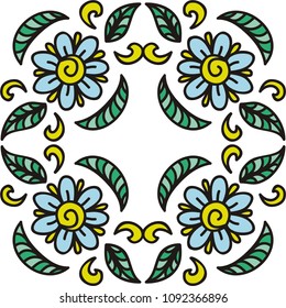 Beautiful floral decorative element. Vector illustration