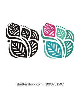 Beautiful floral decorative element. Vector illustration