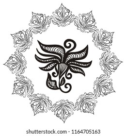 Beautiful floral decorative element. Vector illustration