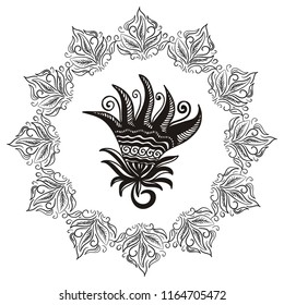 Beautiful floral decorative element. Vector illustration
