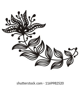 Beautiful floral decorative element. Vector illustration