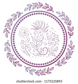 Beautiful floral decorative element. Vector illustration