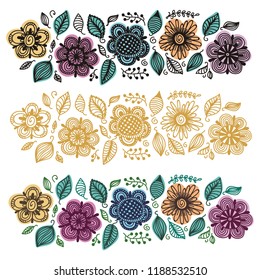 Beautiful floral decorative element. Vector illustration